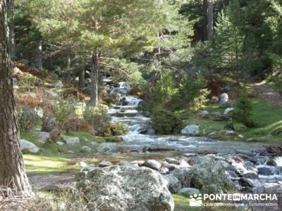 Nacimiento del río Manzanares desde La Barranca; senderismo en cerdeña